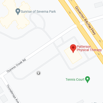 map showing the location of Patterson Physical Therapy